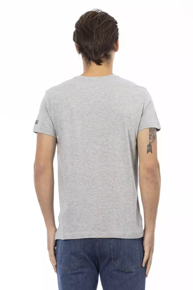 Trussardi Action Gray Cotton Men T-Shirt - ClickThatClicks 
