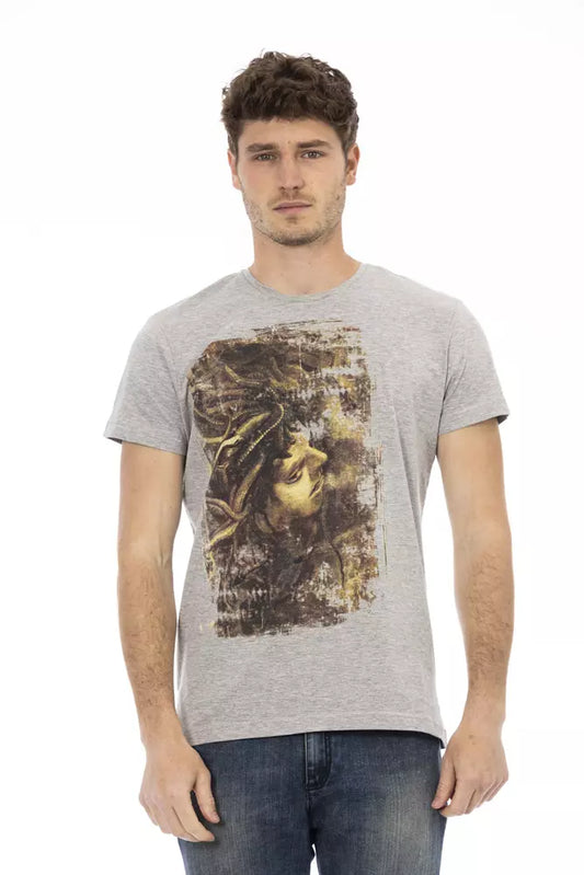 Trussardi Action Gray Cotton Men's T-Shirt - ClickThatClicks 
