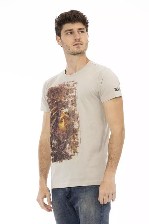 Trussardi Action Beige Cotton Men T-Shirt - ClickThatClicks 