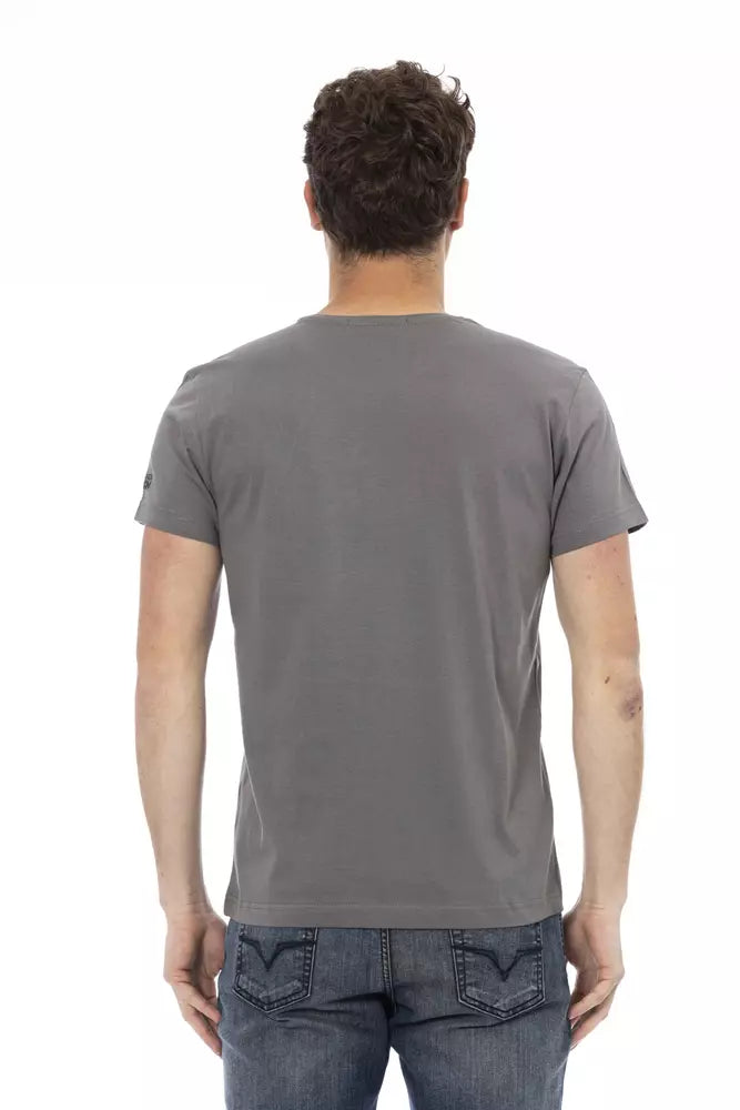 Trussardi Action Gray Cotton Men T-Shirt - ClickThatClicks 