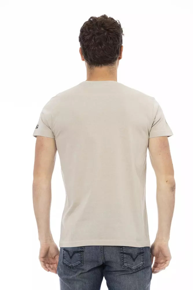 Trussardi Action Beige Cotton Men T-Shirt - ClickThatClicks 