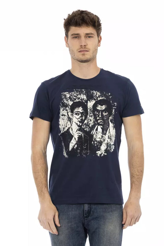 Trussardi Action Blue Cotton Men T-Shirt - ClickThatClicks 