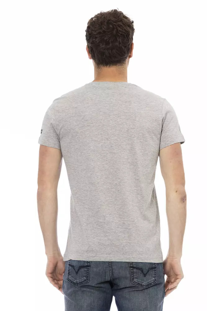 Trussardi Action Gray Cotton Men's T-Shirt - ClickThatClicks 