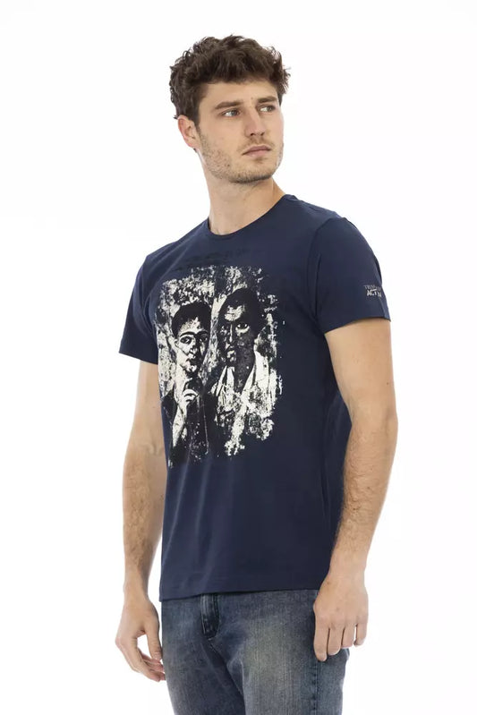 Trussardi Action Blue Cotton Men T-Shirt - ClickThatClicks 