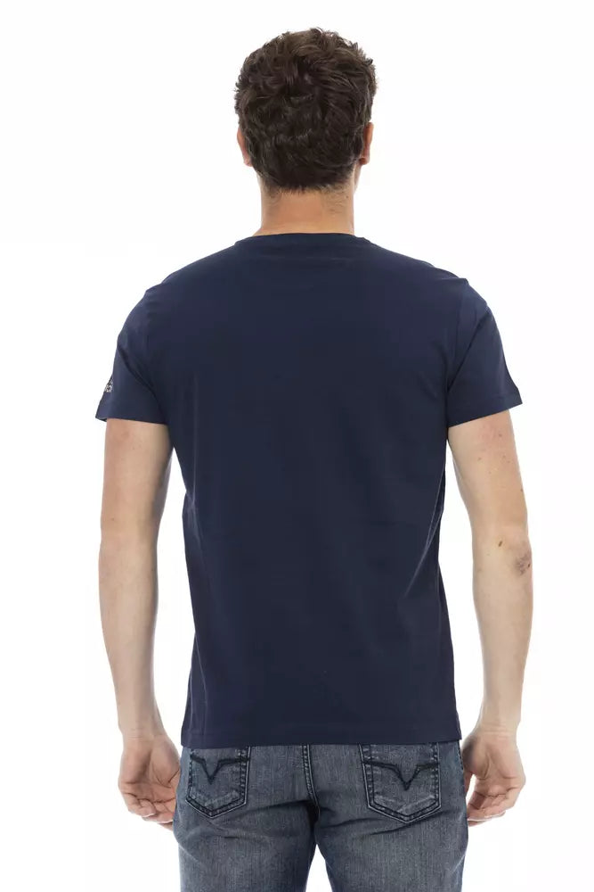 Trussardi Action Blue Cotton Men T-Shirt - ClickThatClicks 