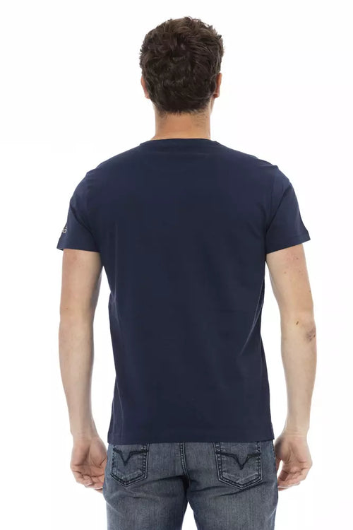Trussardi Action Blue Cotton Men T-Shirt - ClickThatClicks 