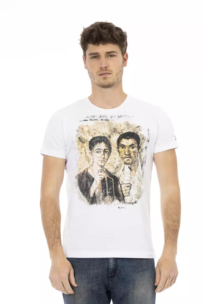 Trussardi Action White Cotton Men's T-Shirt - ClickThatClicks 