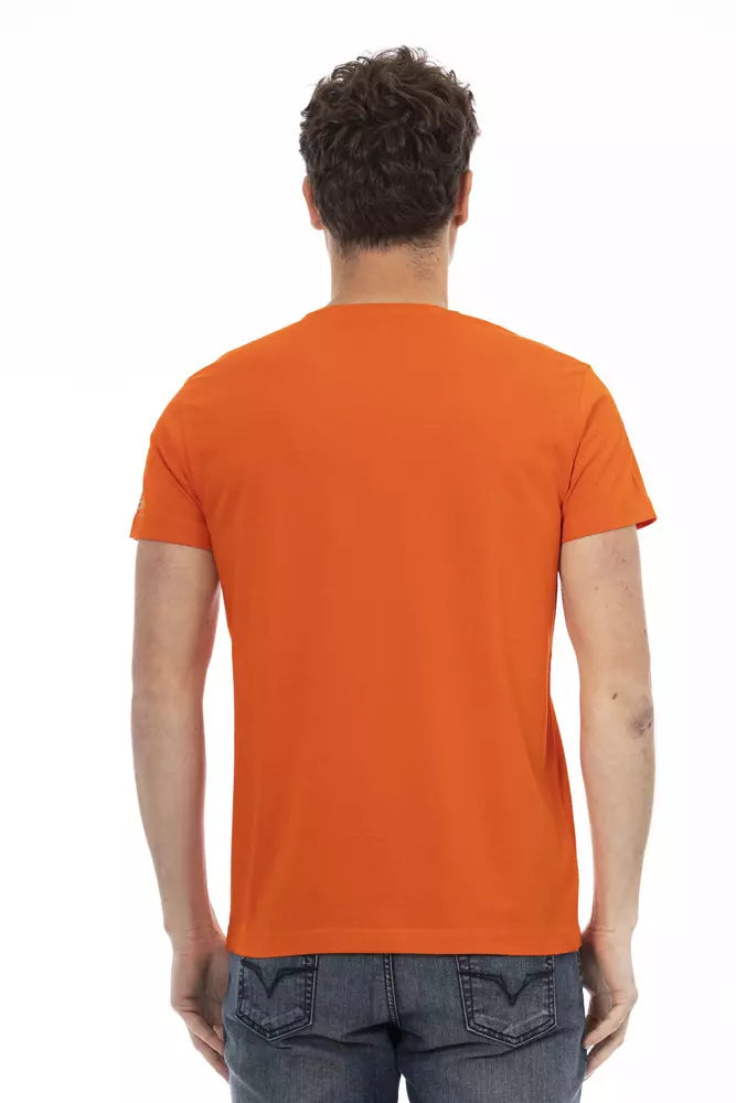 Trussardi Action Orange Cotton Men T-Shirt - ClickThatClicks 