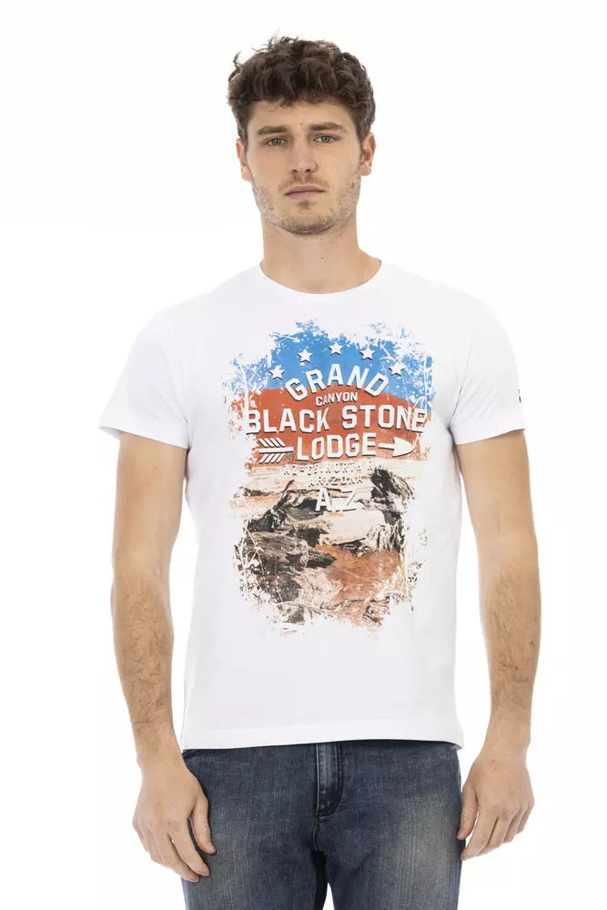 Trussardi Action White Cotton Men's T-Shirt - ClickThatClicks 