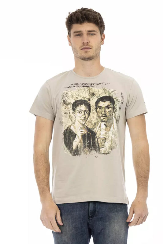 Trussardi Action Beige Cotton Men T-Shirt - ClickThatClicks 