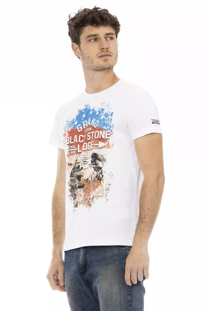 Trussardi Action White Cotton Men's T-Shirt - ClickThatClicks 