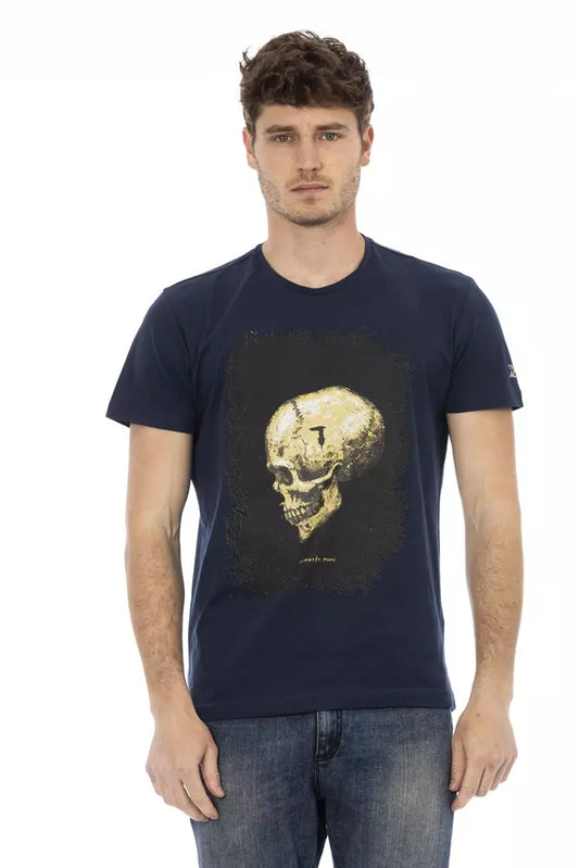 Trussardi Action Blue Cotton Men T-Shirt - ClickThatClicks 