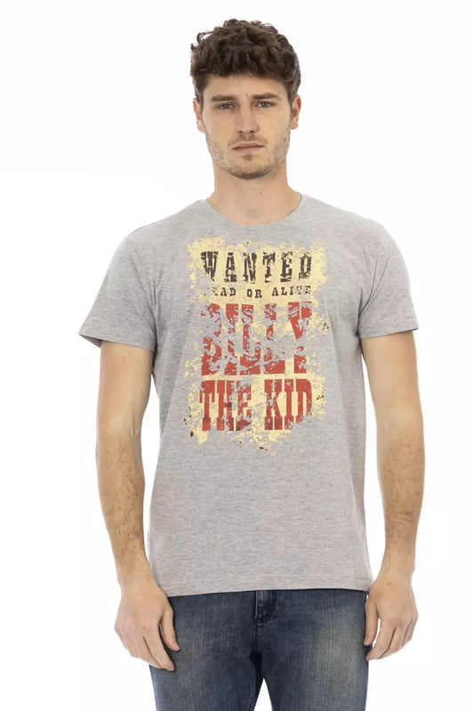 Trussardi Action Gray Cotton Men T-Shirt - ClickThatClicks 