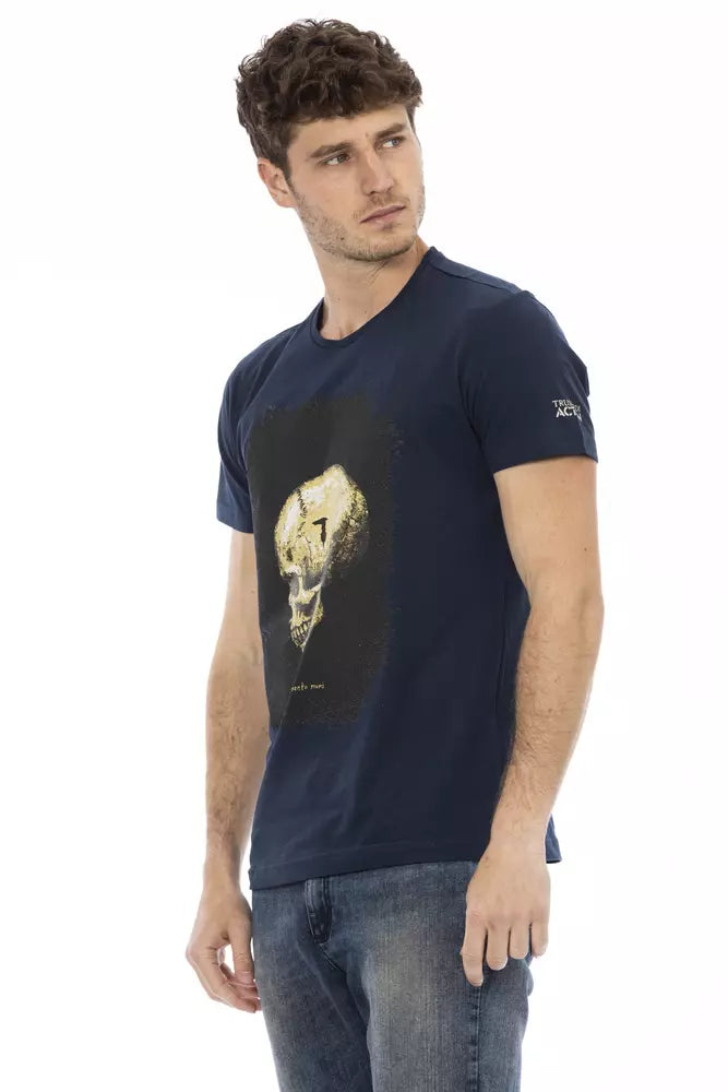 Trussardi Action Blue Cotton Men T-Shirt - ClickThatClicks 