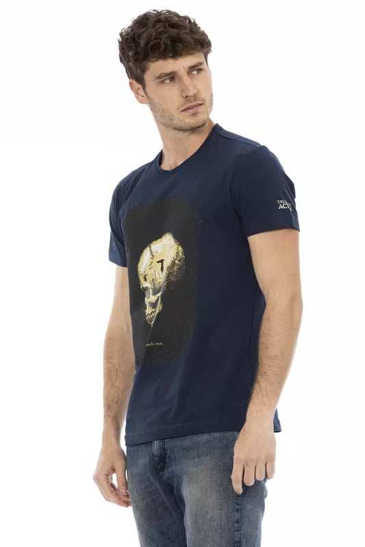 Trussardi Action Blue Cotton Men T-Shirt - ClickThatClicks 