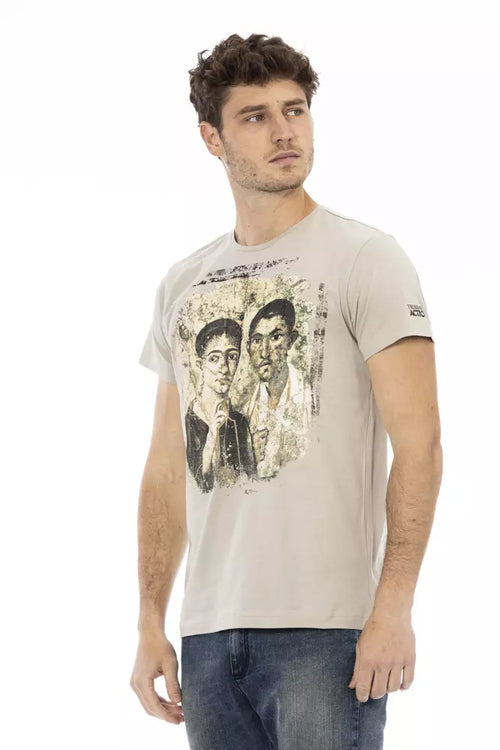 Trussardi Action Beige Cotton Men T-Shirt - ClickThatClicks 