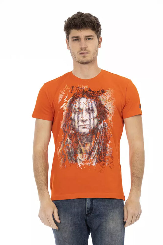 Trussardi Action Orange Cotton Men's T-Shirt - ClickThatClicks 