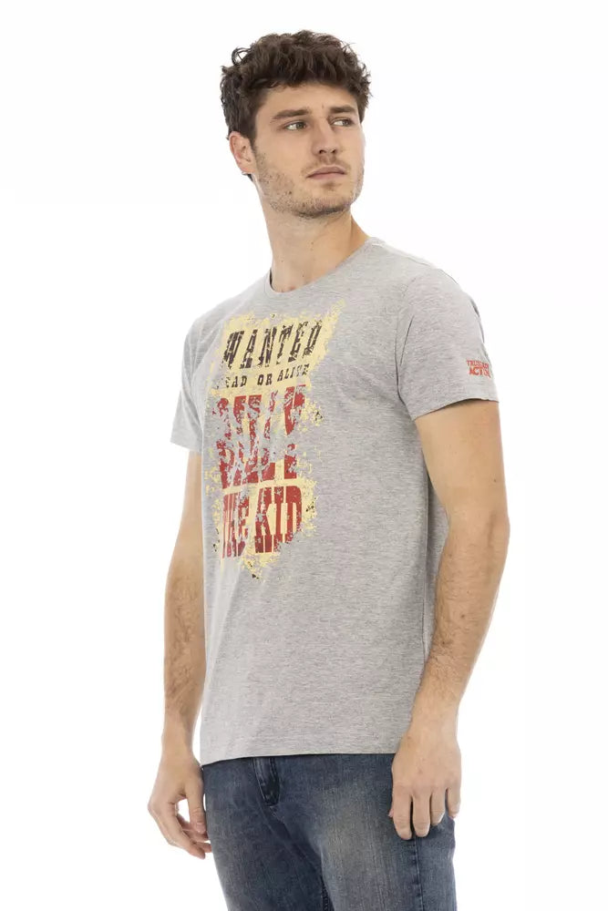 Trussardi Action Gray Cotton Men T-Shirt - ClickThatClicks 