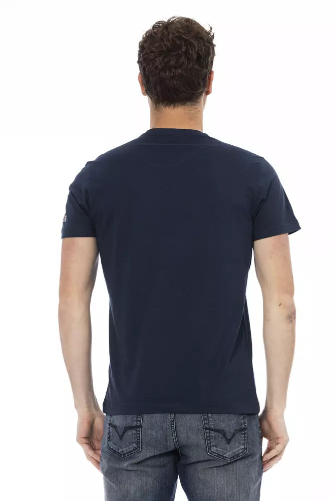 Trussardi Action Blue Cotton Men T-Shirt - ClickThatClicks 