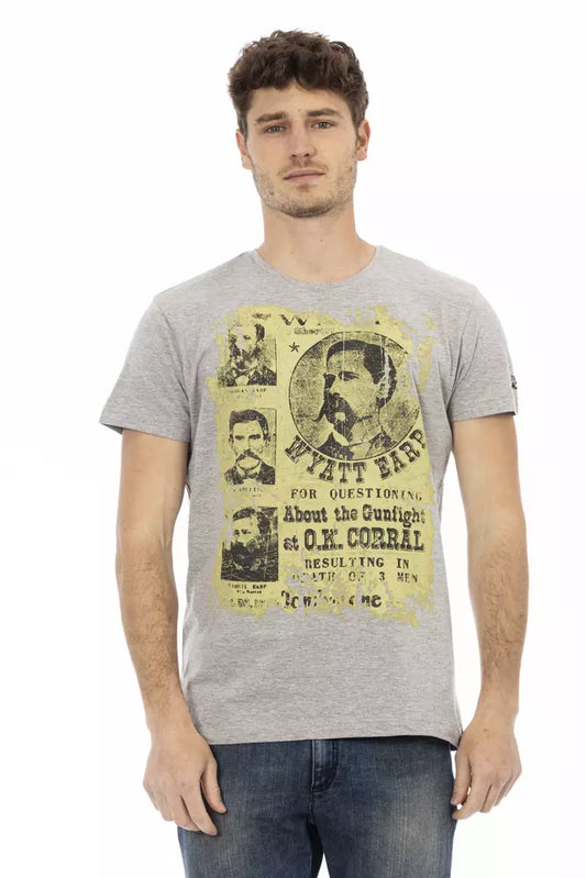 Trussardi Action Gray Cotton Men T-Shirt - ClickThatClicks 