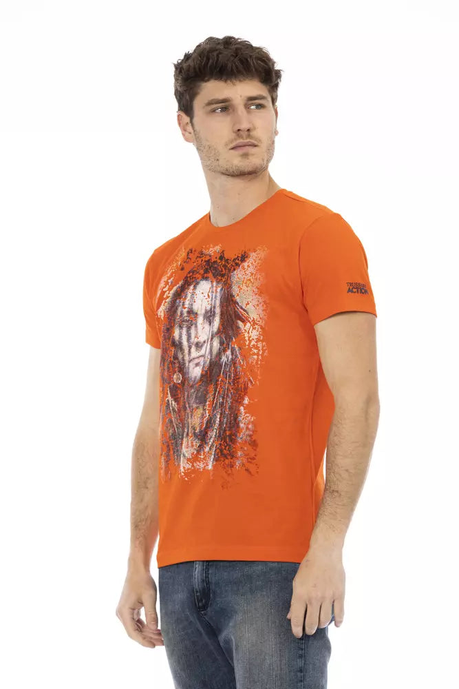Trussardi Action Orange Cotton Men's T-Shirt - ClickThatClicks 