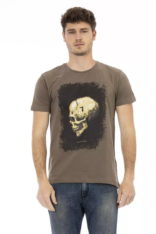 Trussardi Action Brown Cotton Men T-Shirt - ClickThatClicks 