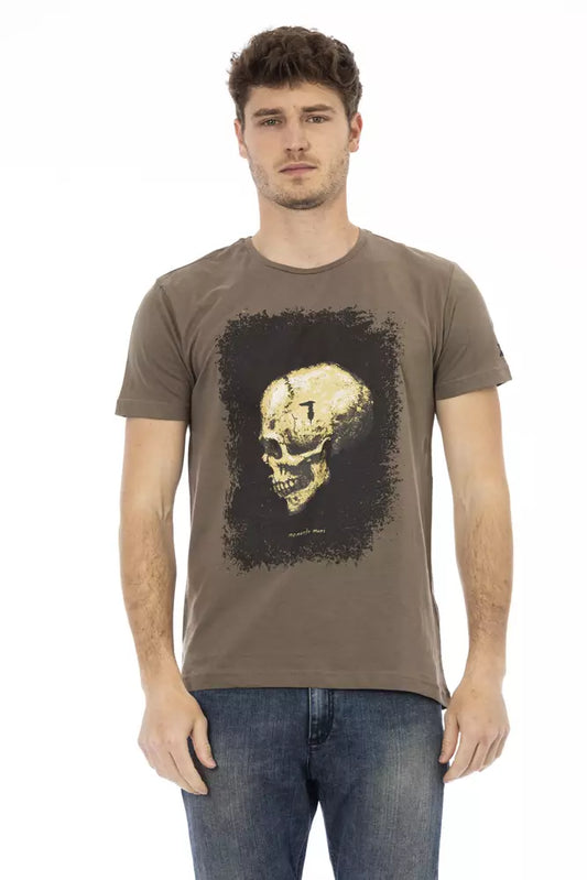 Trussardi Action Brown Cotton Men T-Shirt - ClickThatClicks 