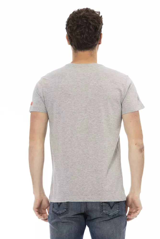 Trussardi Action Gray Cotton Men T-Shirt - ClickThatClicks 
