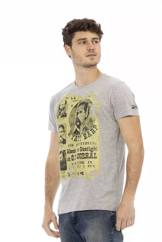 Trussardi Action Gray Cotton Men T-Shirt - ClickThatClicks 