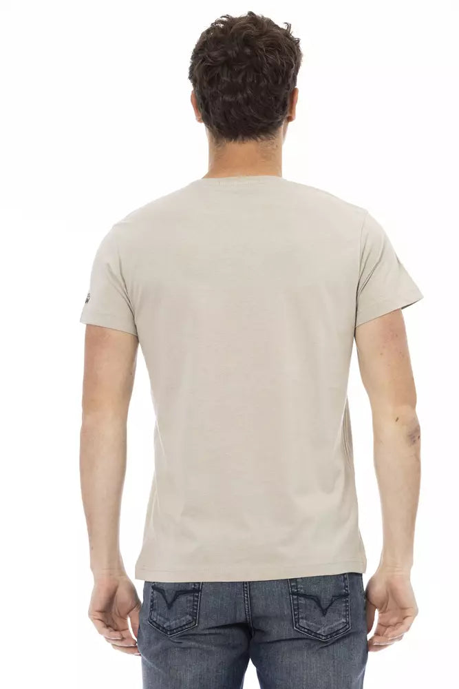 Trussardi Action Beige Cotton Men T-Shirt - ClickThatClicks 