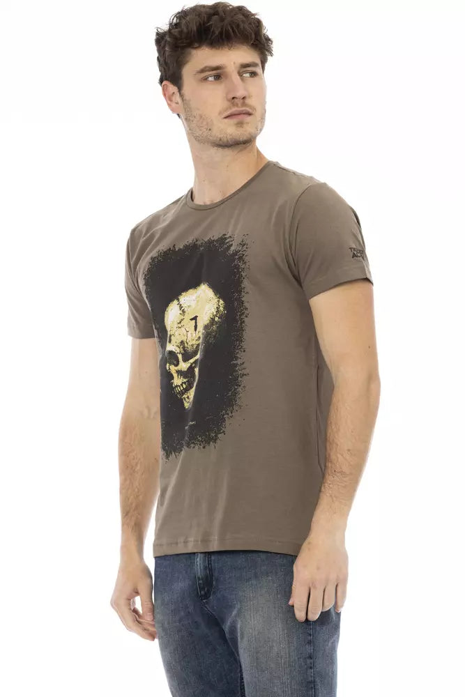 Trussardi Action Brown Cotton Men T-Shirt - ClickThatClicks 