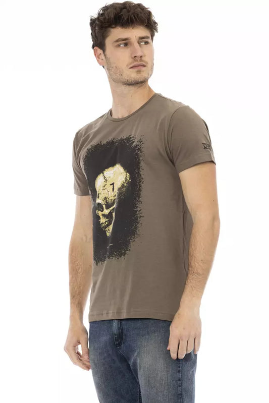 Trussardi Action Brown Cotton Men T-Shirt - ClickThatClicks 