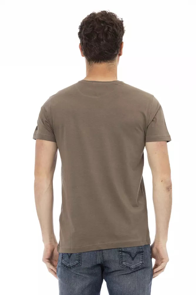 Trussardi Action Brown Cotton Men T-Shirt - ClickThatClicks 