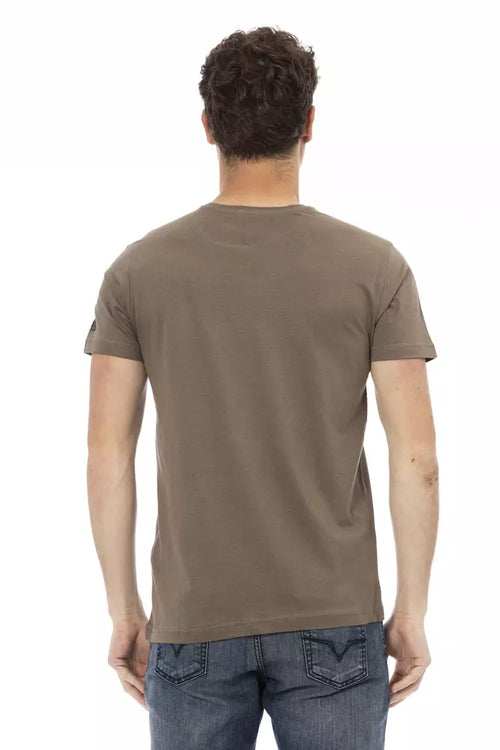 Trussardi Action Brown Cotton Men T-Shirt - ClickThatClicks 