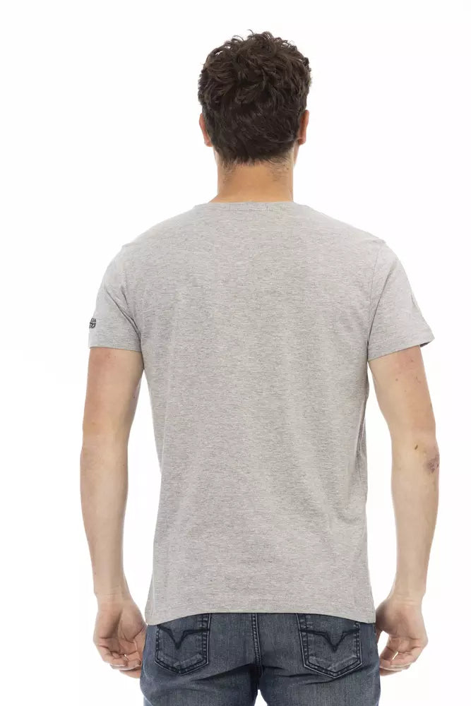 Trussardi Action Gray Cotton Men T-Shirt - ClickThatClicks 