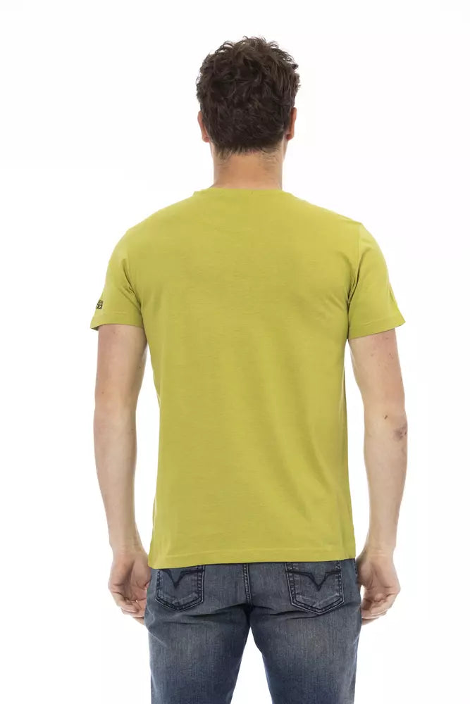 Trussardi Action Green Cotton Men T-Shirt - ClickThatClicks 