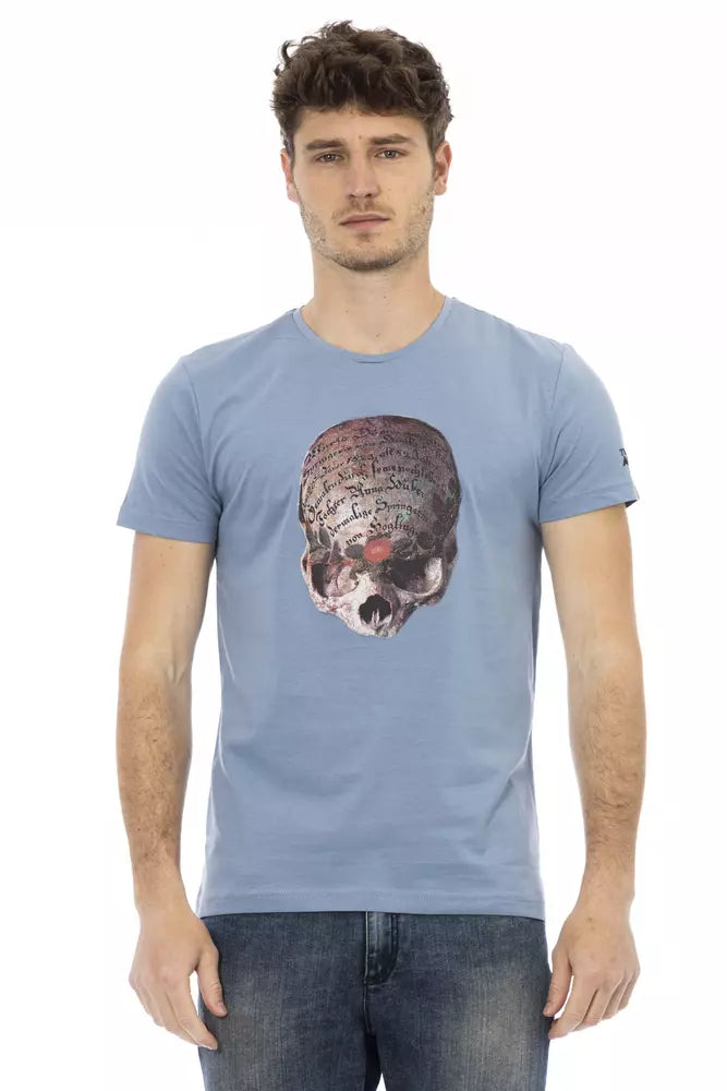 Trussardi Action Light Blue Cotton Men T-Shirt - ClickThatClicks 