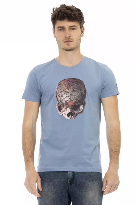 Trussardi Action Light Blue Cotton Men T-Shirt - ClickThatClicks 