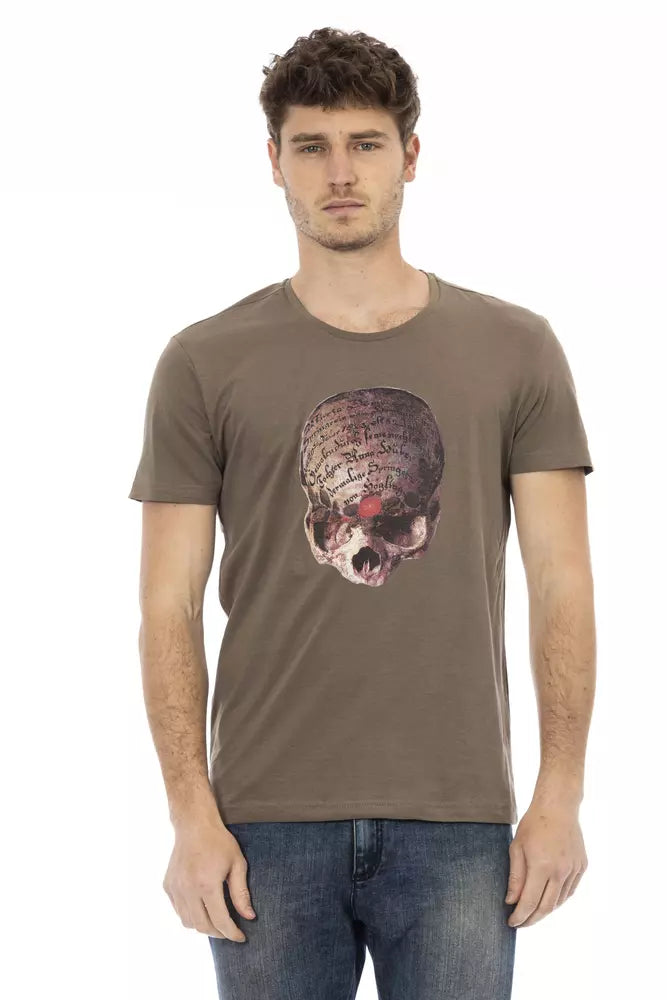 Trussardi Action Brown Cotton Men T-Shirt - ClickThatClicks 