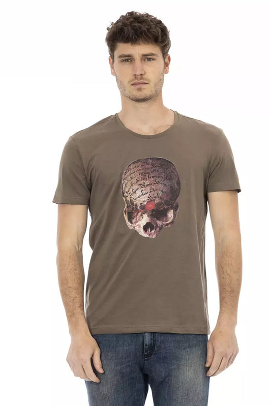 Trussardi Action Brown Cotton Men T-Shirt - ClickThatClicks 