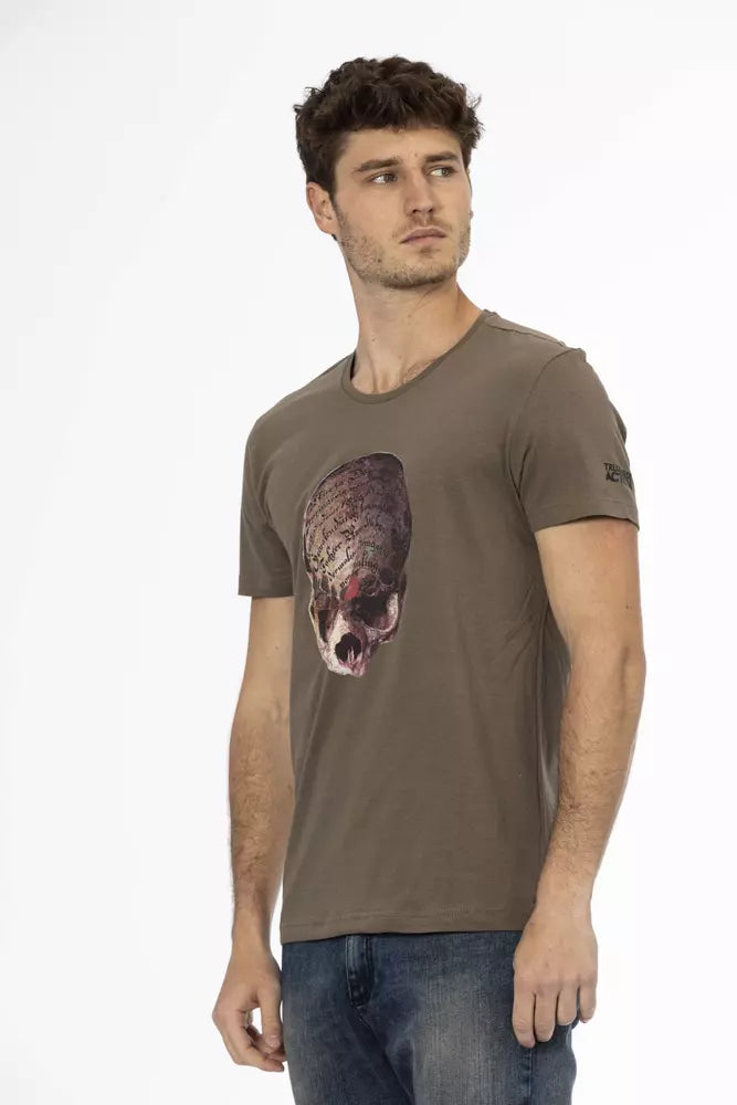 Trussardi Action Brown Cotton Men T-Shirt - ClickThatClicks 