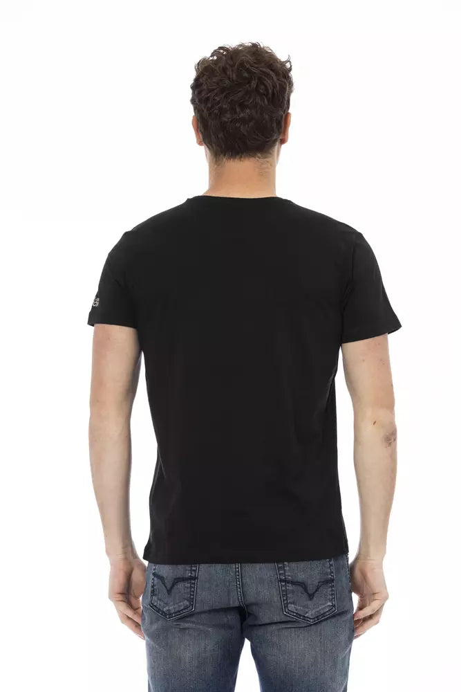Trussardi Action Black Cotton Men's T-Shirt - ClickThatClicks 