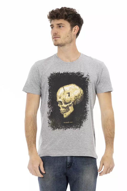 Trussardi Action Gray Cotton Men T-Shirt - ClickThatClicks 
