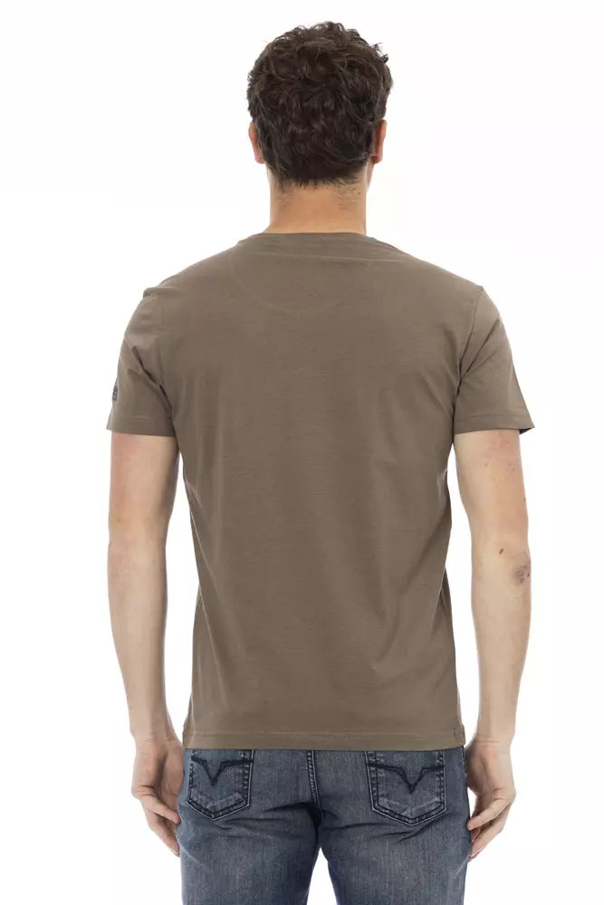 Trussardi Action Brown Cotton Men T-Shirt - ClickThatClicks 