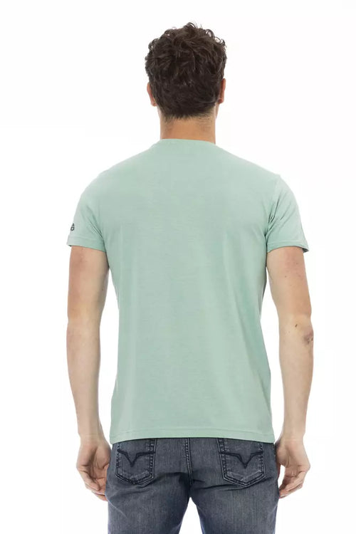 Trussardi Action Green Cotton Men T-Shirt - ClickThatClicks 