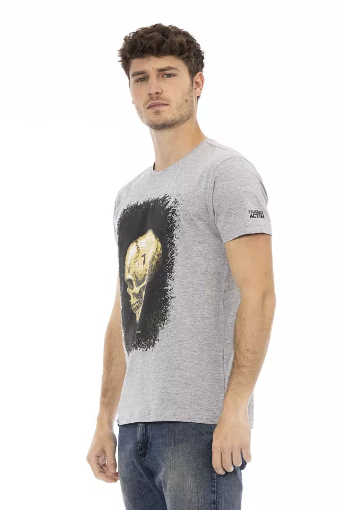 Trussardi Action Gray Cotton Men T-Shirt - ClickThatClicks 