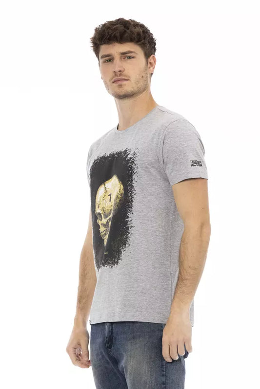 Trussardi Action Gray Cotton Men T-Shirt - ClickThatClicks 