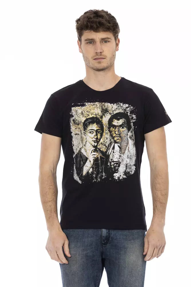 Trussardi Action Black Cotton Men T-Shirt - ClickThatClicks 
