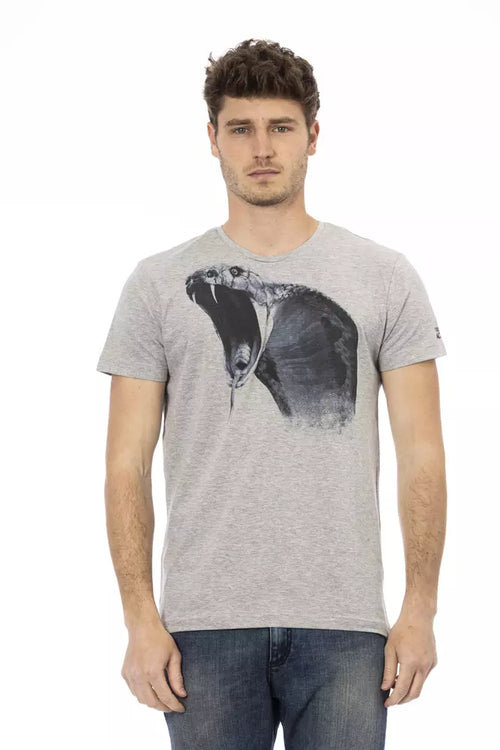 Trussardi Action Gray Cotton Men T-Shirt - ClickThatClicks 