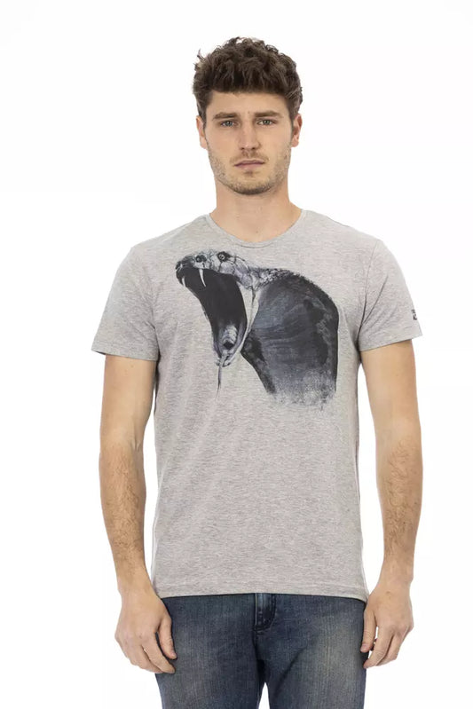 Trussardi Action Gray Cotton Men T-Shirt - ClickThatClicks 